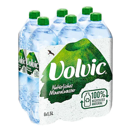 Volvic Naturelle Natürliches Mineralwasser 1,5 Liter, 6er Pack