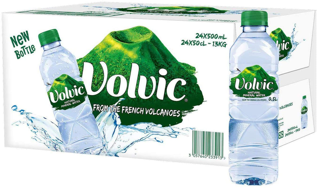 Volvic Natürliches Mineralwasser Pack, in der praktischen 0,5l Flasche, EINWEG (24 x 0,5 l)