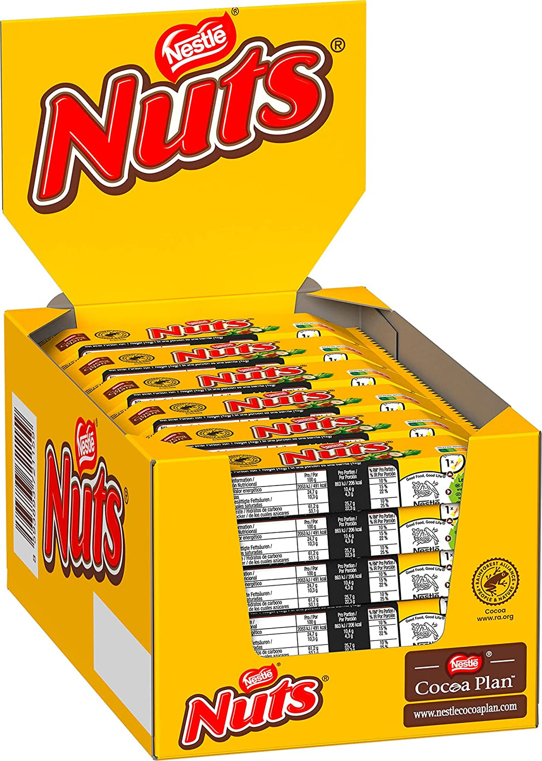 NESTLÉ NUTS Schokoriegel, 24er Pack (24 x 42g)