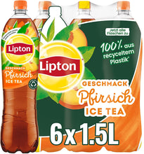 Lade das Bild in den Galerie-Viewer, LIPTON ICE TEA Peach, Eistee mit Pfirsich Geschmack (6 x 1.5l)
