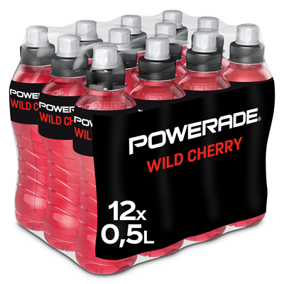 Powerade Sports Wild Cherry Isotonisches Elektrolytegetränk 12 x 0,5 l Flaschen